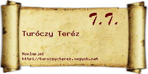 Turóczy Teréz névjegykártya
